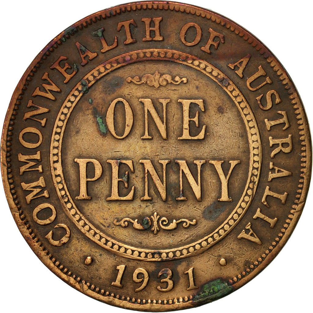 Coin, Australia, George V, Penny, 1931, VF(30-35), Bronze, KM:23