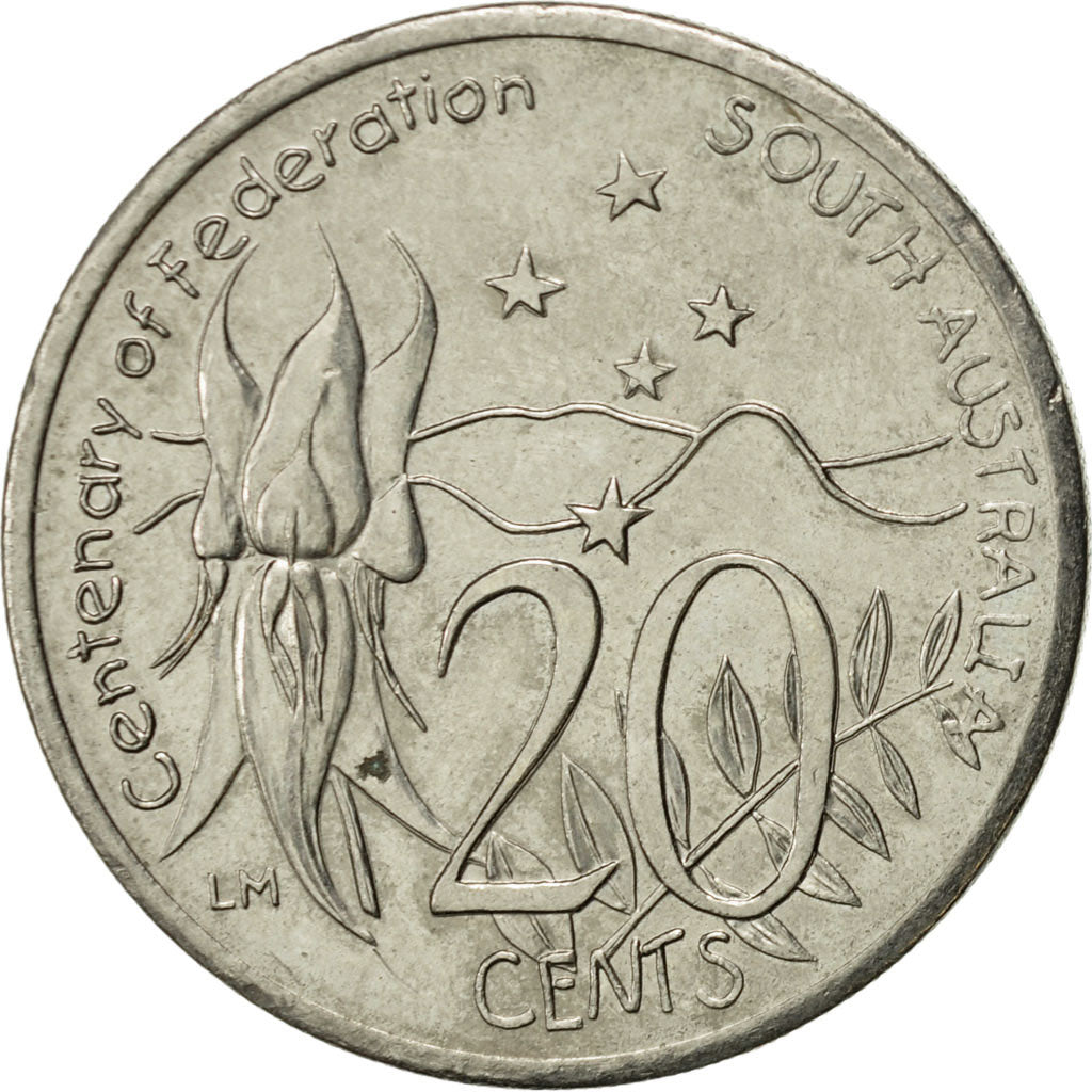 Coin, Australia, Elizabeth II, 20 Cents, 2001, Royal Australian Mint, Canberra