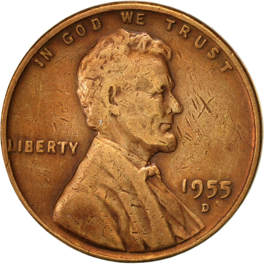 Coin, United States, Lincoln Cent, Cent, 1955, U.S. Mint, Denver, EF(40-45)