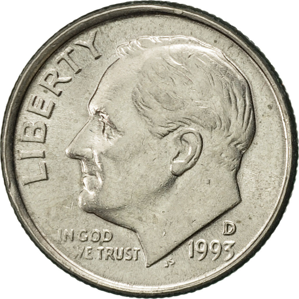 Coin, United States, Roosevelt Dime, Dime, 1993, U.S. Mint, Denver, AU(50-53)