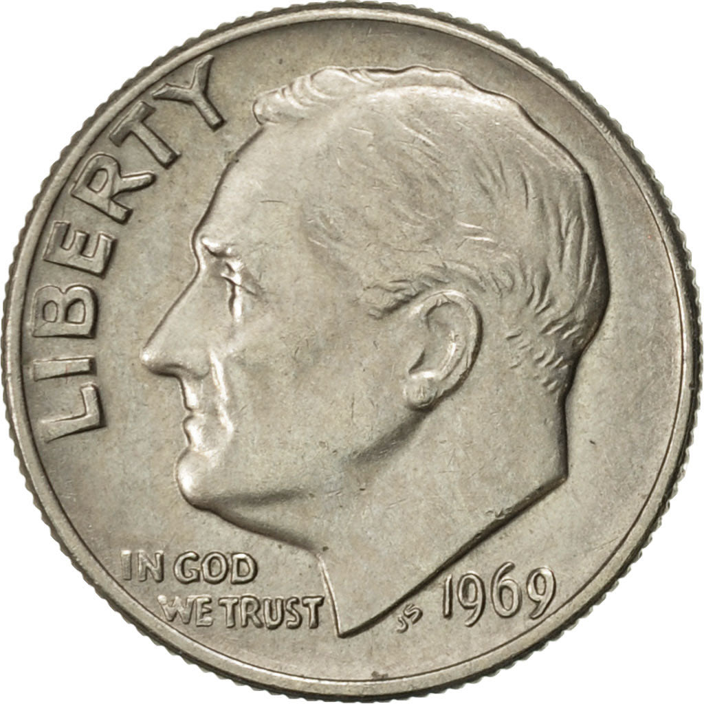 Münze, Vereinigte Staaten, Roosevelt Dime, Dime, 1969, U.S. Mint, Philadelphia