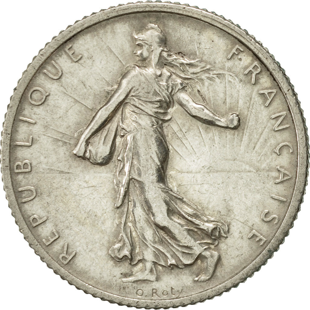 France, Semeuse, Franc, 1916, Paris, AU(50-53), Silver, KM:844.1, Gadoury:467