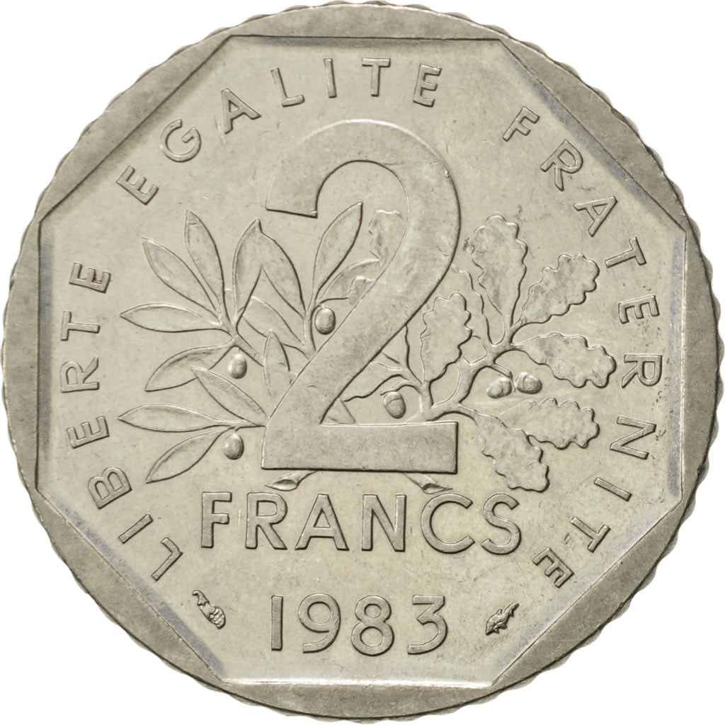 Coin, France, Semeuse, 2 Francs, 1983, Paris, AU(55-58), Nickel, KM:942.1