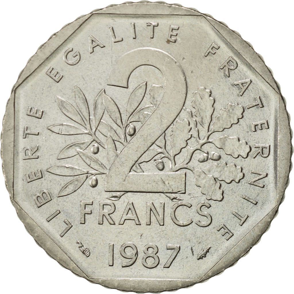 Francia, Semeuse, 2 Francs, 1987, Paris, EBC, Níquel, KM:942.1, Gadoury:547
