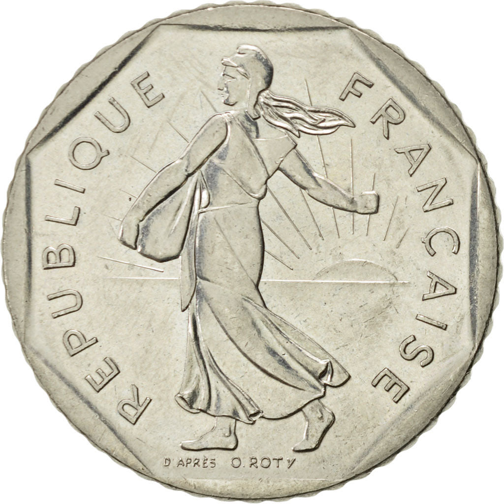 Coin, France, Semeuse, 2 Francs, 1989, Paris, AU(55-58), Nickel, KM:942.1