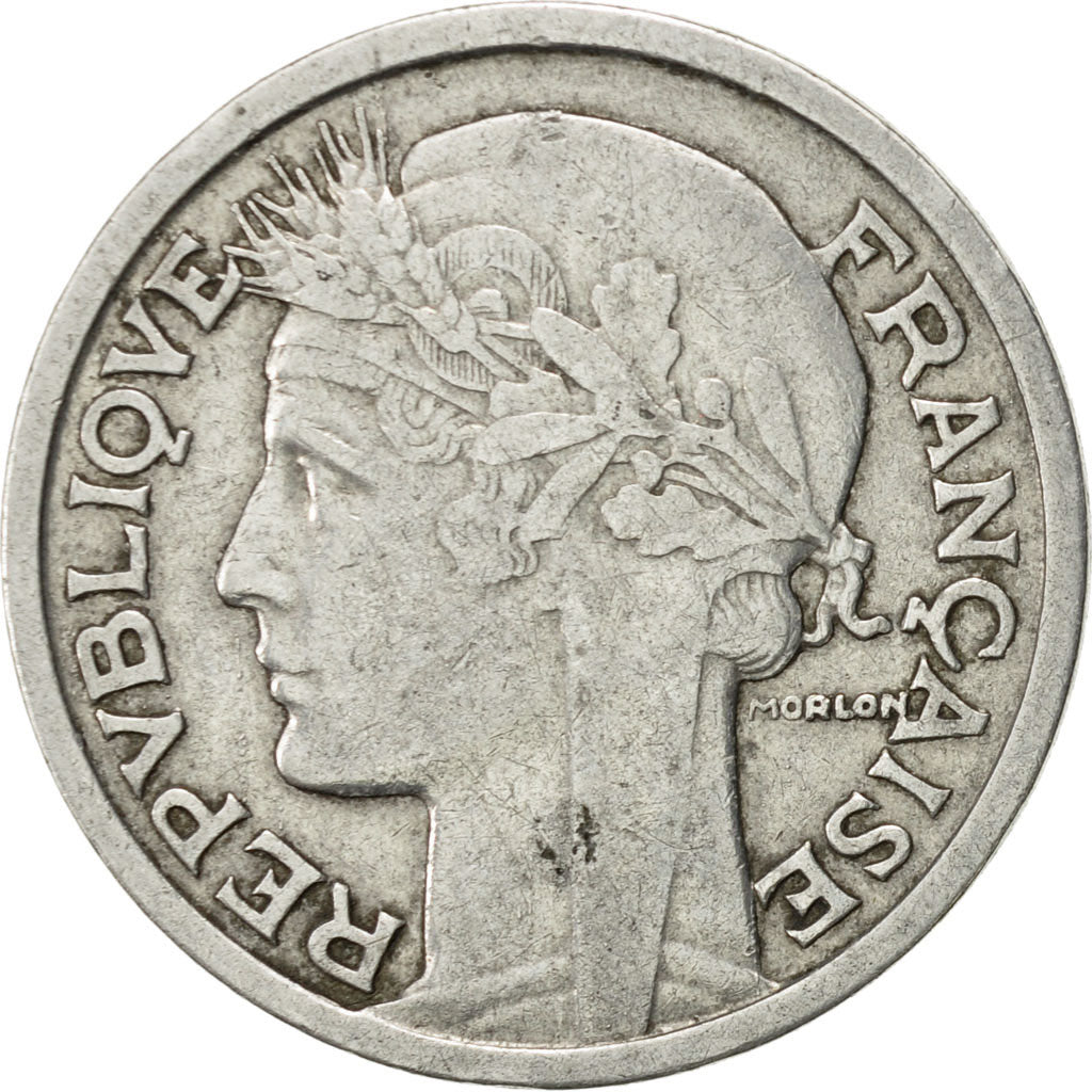 Coin, France, Morlon, 2 Francs, 1945, Castelsarrasin, EF(40-45), Aluminum