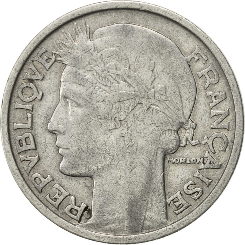 Coin, France, Morlon, 2 Francs, 1947, Beaumont - Le Roger, EF(40-45), Aluminum