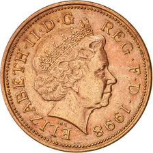 Coin, Great Britain, Elizabeth II, 2 Pence, 1998, EF(40-45), Copper Plated