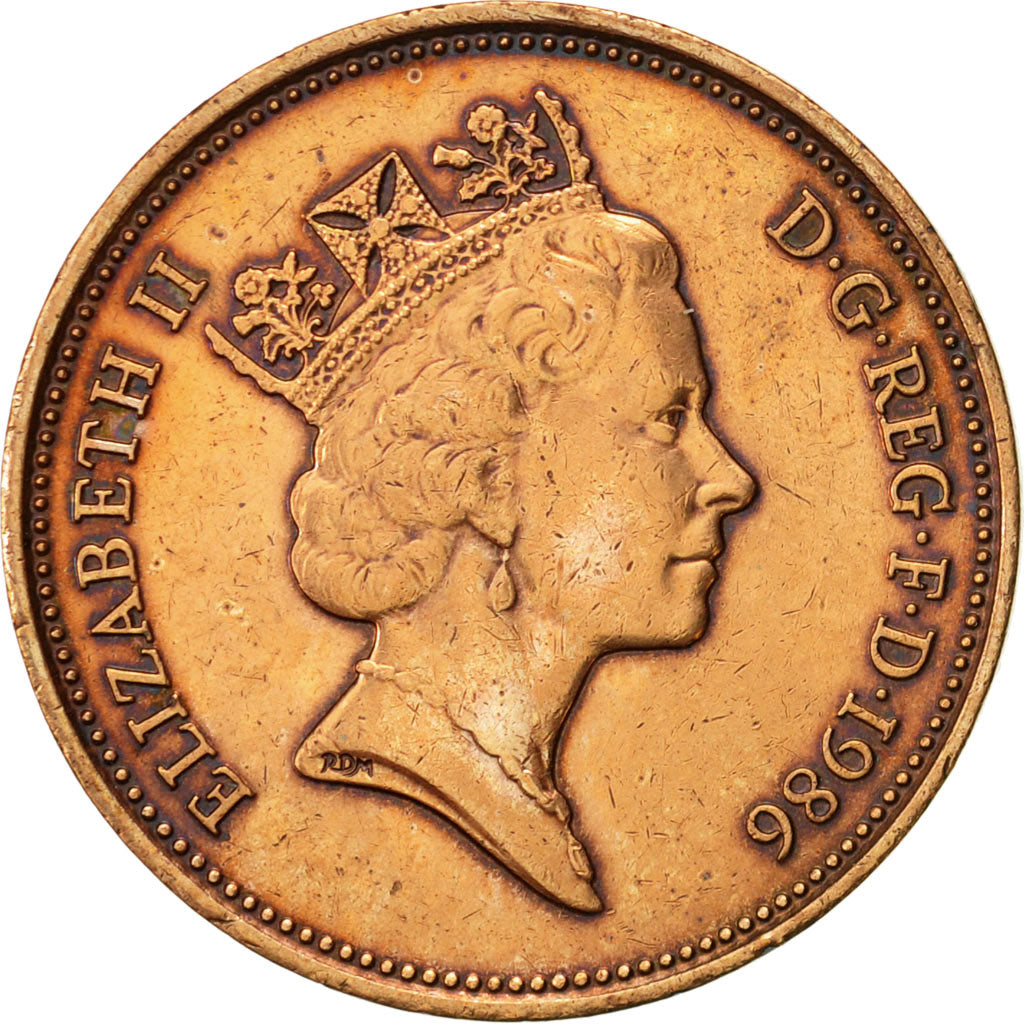 Monnaie, Grande-Bretagne, Elizabeth II, 2 Pence, 1986, TTB, Bronze, KM:936