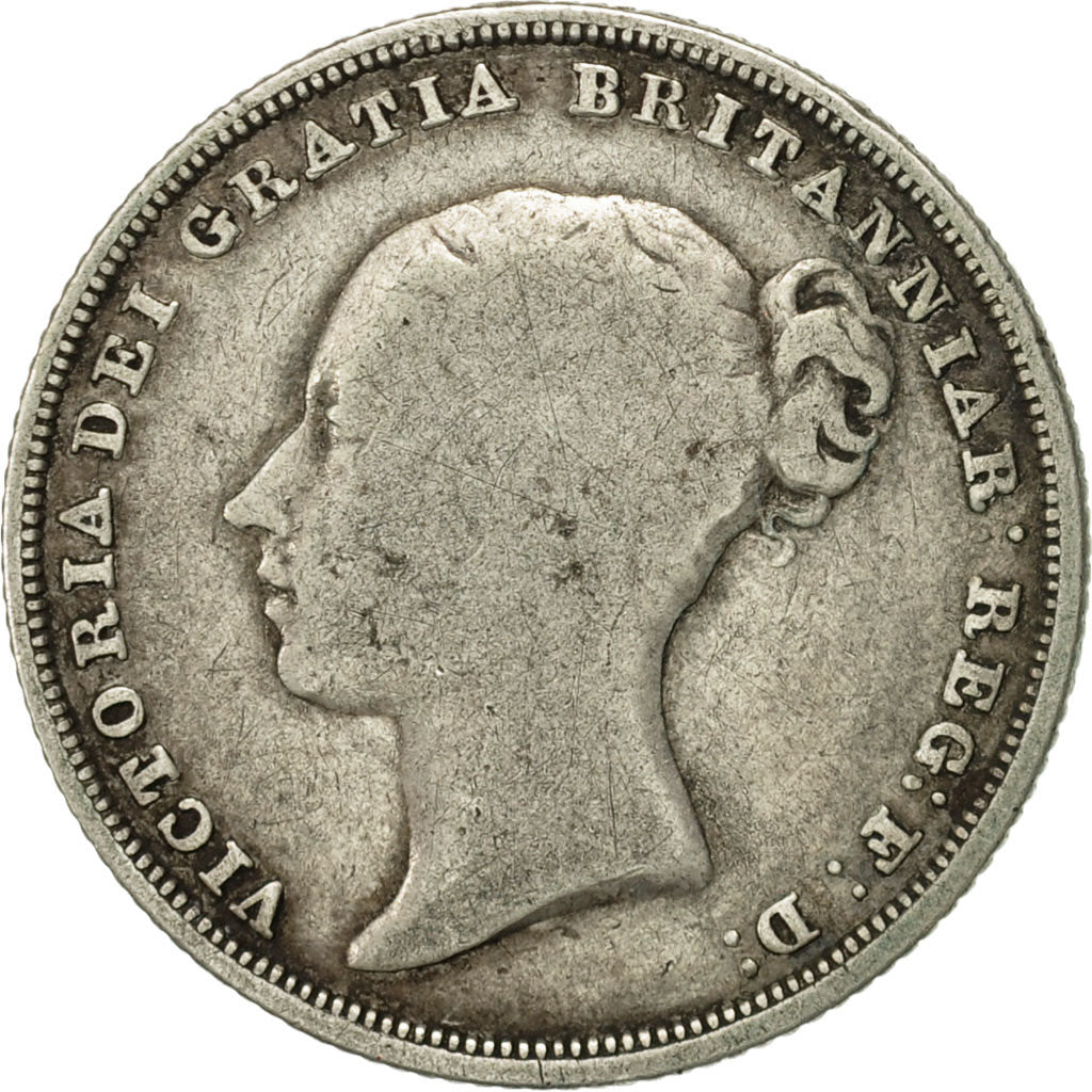 Great Britain, Victoria, Shilling, 1838, VF(20-25), Silver, KM:734.1
