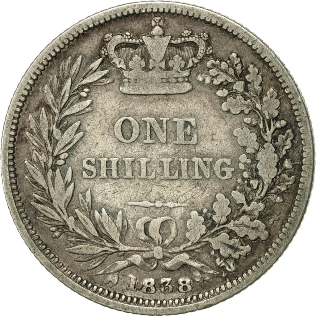 Great Britain, Victoria, Shilling, 1838, VF(20-25), Silver, KM:734.1