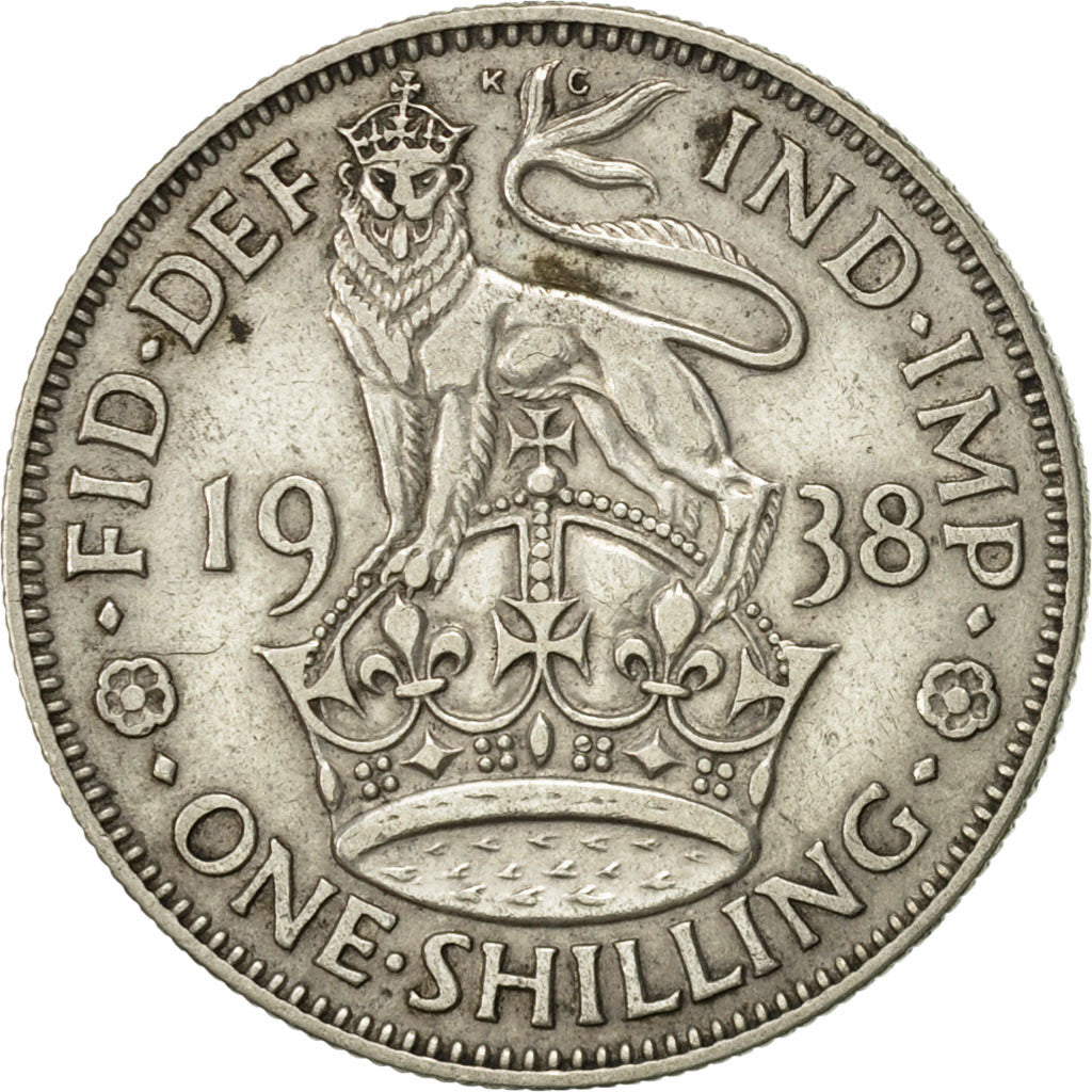 Coin, Great Britain, George VI, Shilling, 1938, AU(50-53), Silver, KM:853