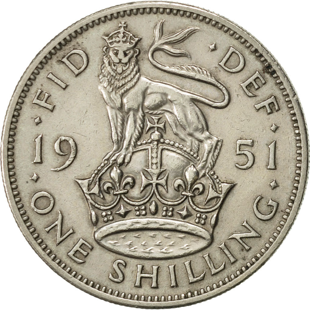 Coin, Great Britain, George VI, Shilling, 1951, AU(55-58), Copper-nickel, KM:876
