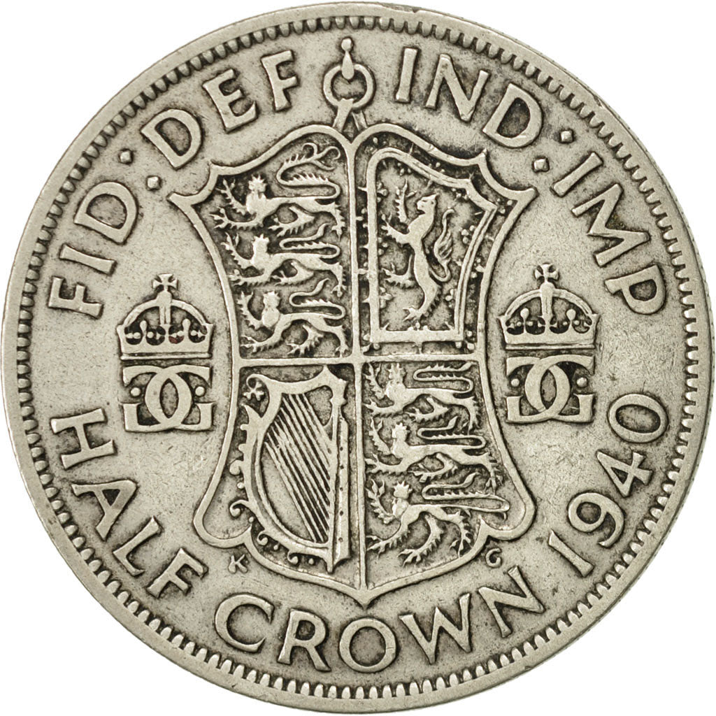 Coin, Great Britain, George VI, 1/2 Crown, 1940, EF(40-45), Silver, KM:856