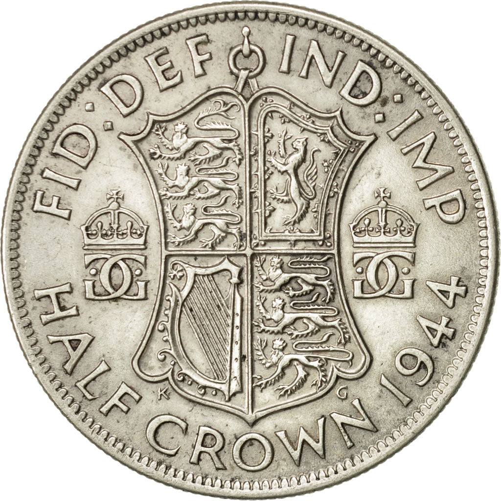 Coin, Great Britain, George VI, 1/2 Crown, 1944, EF(40-45), Silver, KM:856