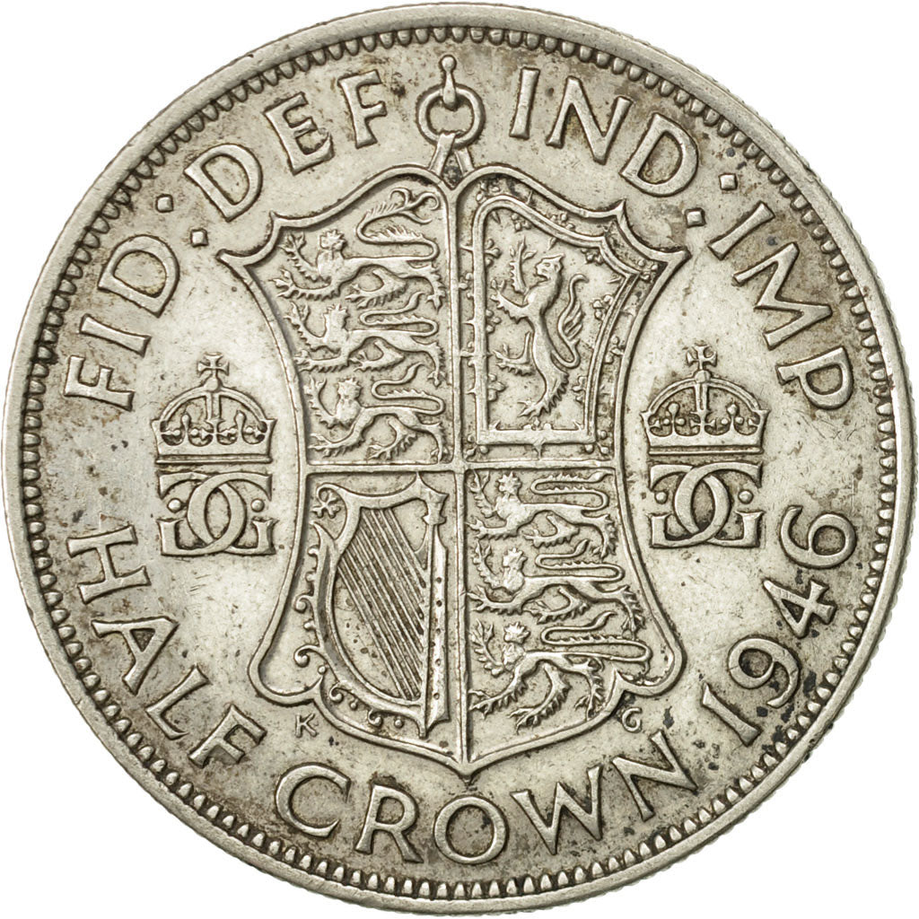 Coin, Great Britain, George VI, 1/2 Crown, 1946, EF(40-45), Silver, KM:856