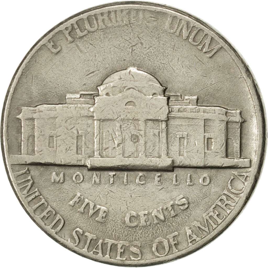 Coin, United States, Jefferson Nickel, 5 Cents, 1973, U.S. Mint, Denver