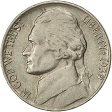 Monnaie, États-Unis, Jefferson Nickel, 5 Cents, 1959, U.S. Mint, Philadelphie