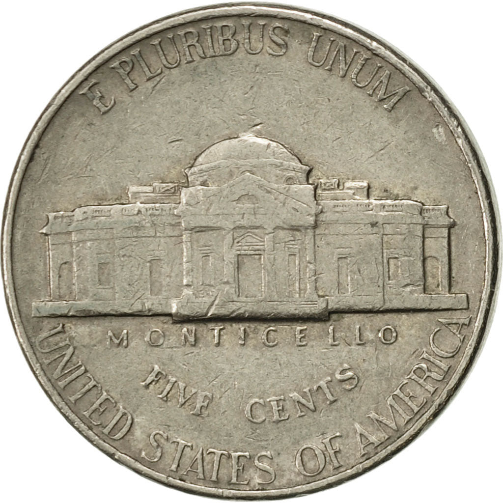 Coin, United States, Jefferson Nickel, 5 Cents, 1989, U.S. Mint, Denver