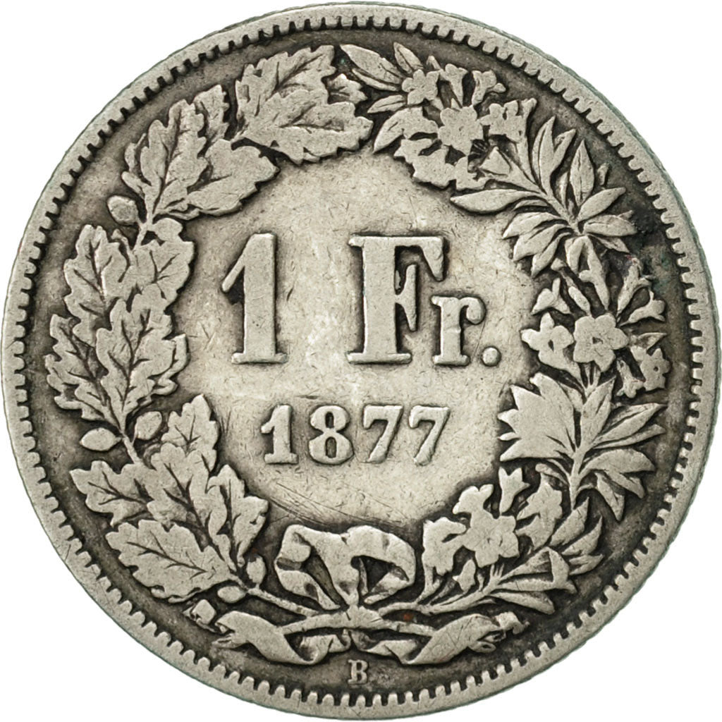 Switzerland, Franc, 1877, Bern, F(12-15), Silver, KM:24