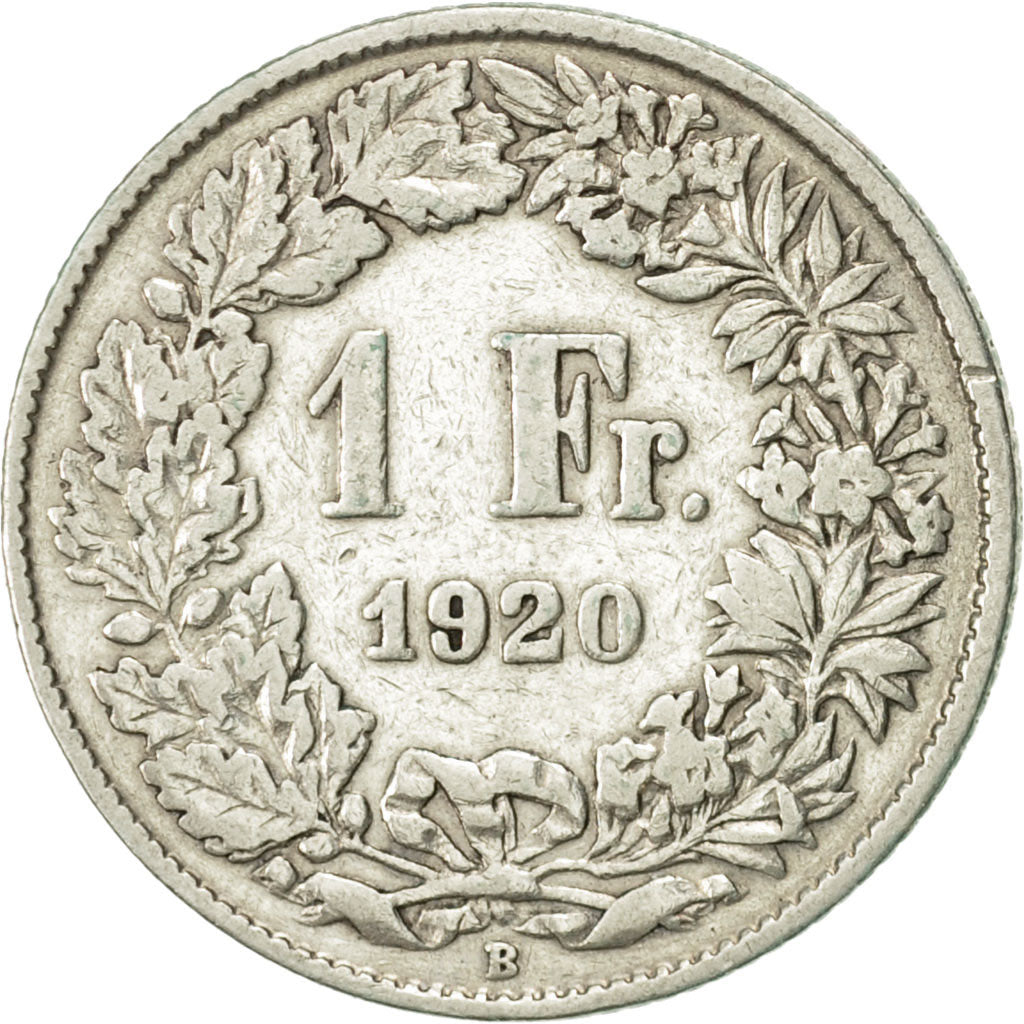 Coin, Switzerland, Franc, 1920, Bern, VF(30-35), Silver, KM:24