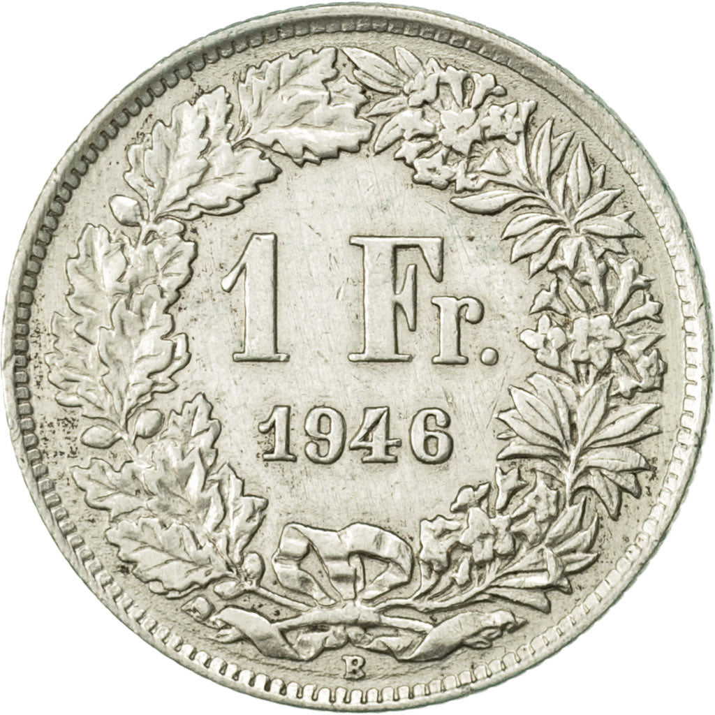 Coin, Switzerland, Franc, 1946, Bern, AU(50-53), Silver, KM:24
