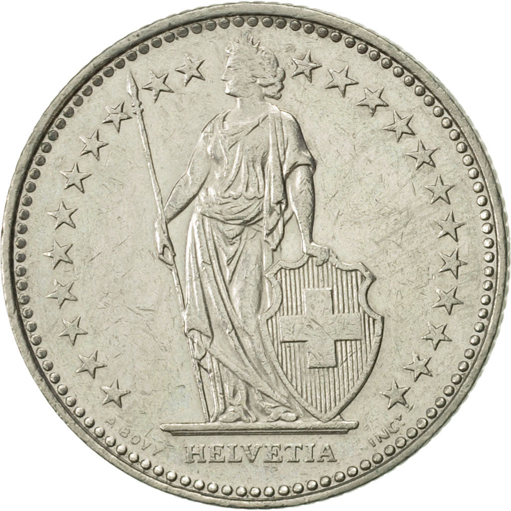 Coin, Switzerland, Franc, 1986, Bern, AU(50-53), Copper-nickel, KM:24a.3