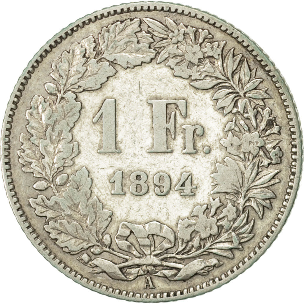 Switzerland, Franc, 1894, Bern, VF(30-35), Silver, KM:24