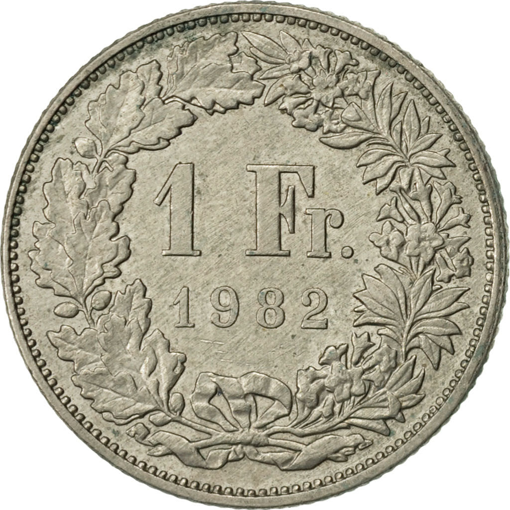 Coin, Switzerland, Franc, 1982, Bern, AU(50-53), Copper-nickel, KM:24a.2