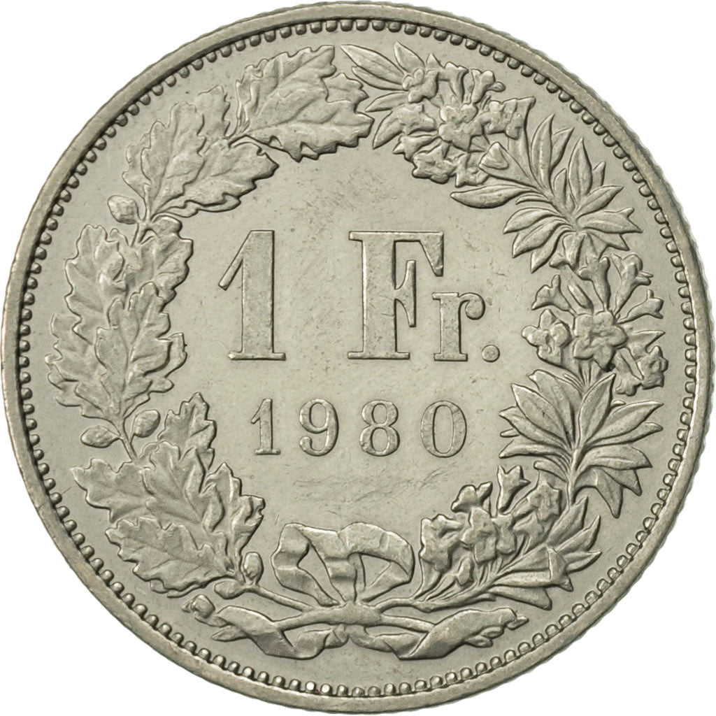 Monnaie, Suisse, Franc, 1980, Bern, TTB+, Copper-nickel, KM:24a.1