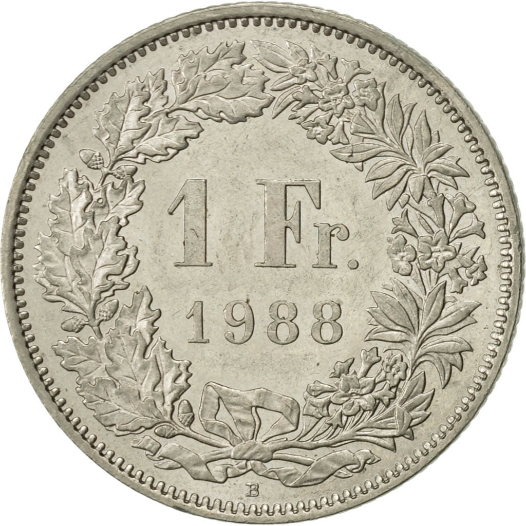 Monnaie, Suisse, Franc, 1988, Bern, TTB+, Copper-nickel, KM:24a.3