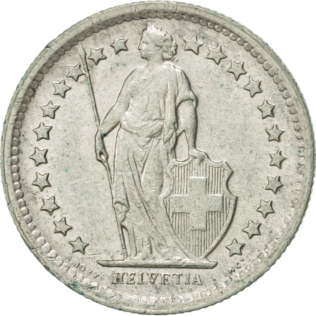 Switzerland, 1/2 Franc, 1966, Bern, AU(50-53), Silver, KM:23