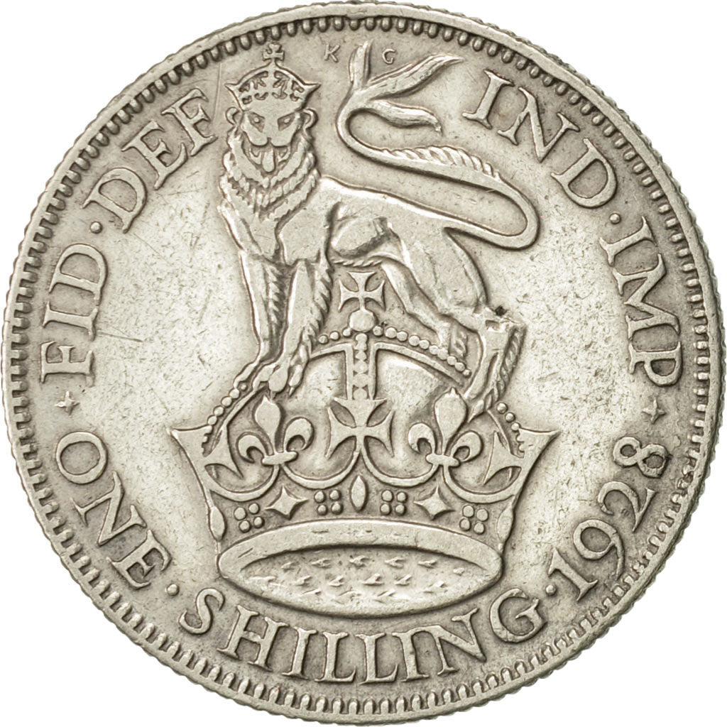 Great Britain, George V, Shilling, 1928, EF(40-45), Silver, KM:833