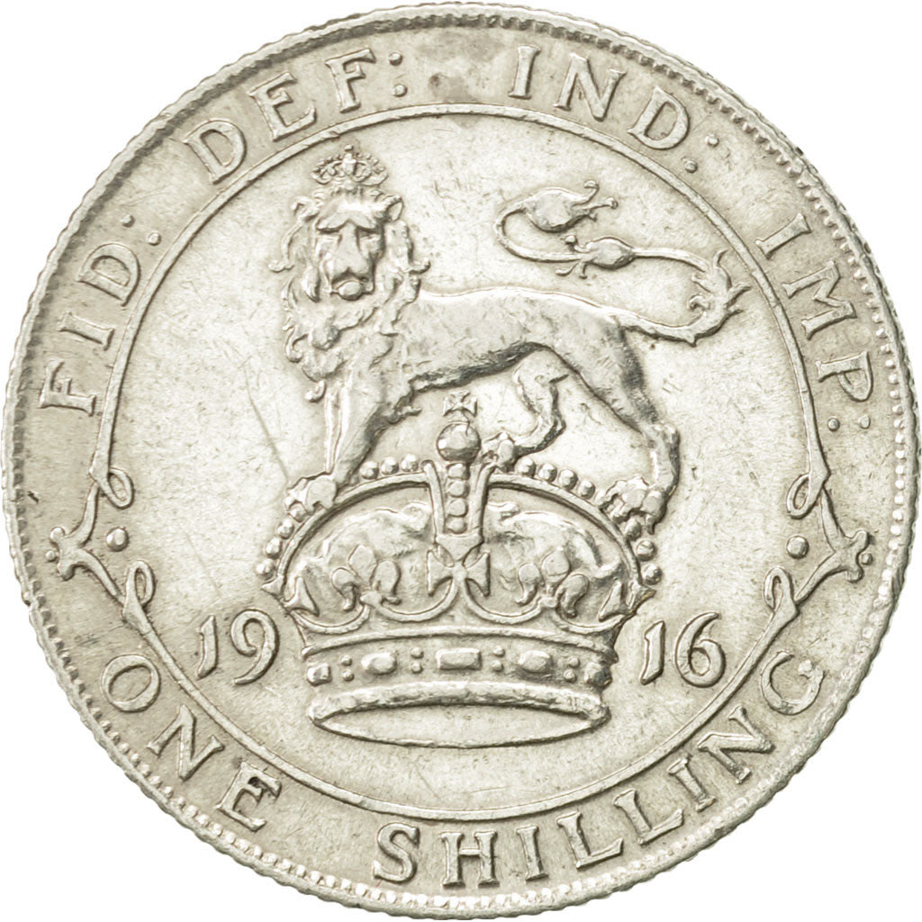 Gran Bretaña, George V, Shilling, 1916, MBC, Plata, KM:816