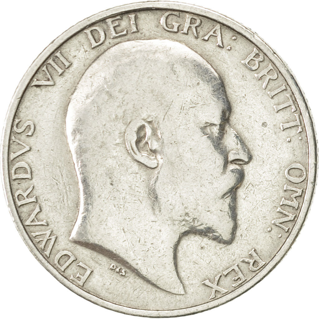 Gran Bretaña, Edward VII, Shilling, 1908, BC+, Plata, KM:800