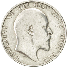 Gran Bretaña, Edward VII, Shilling, 1908, BC+, Plata, KM:800