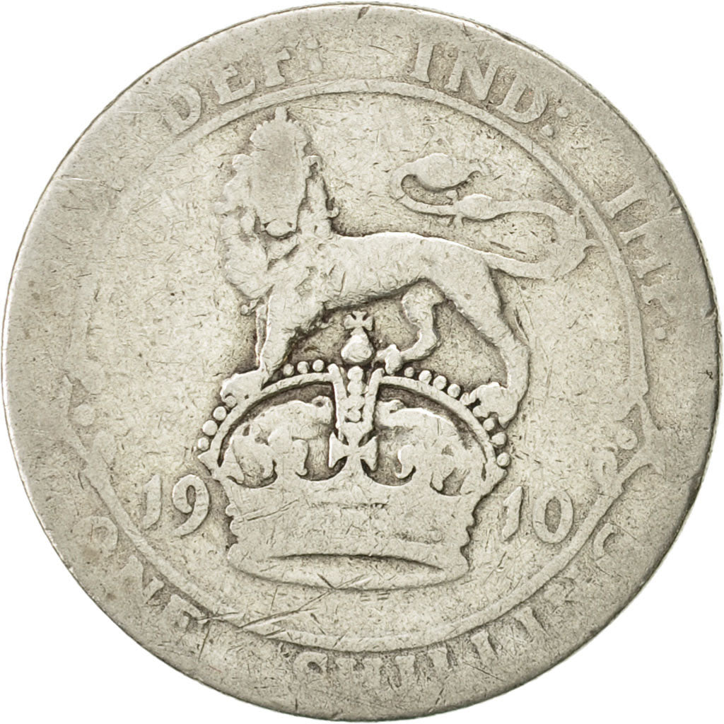 Great Britain, Edward VII, Shilling, 1910, F(12-15), Silver, KM:800
