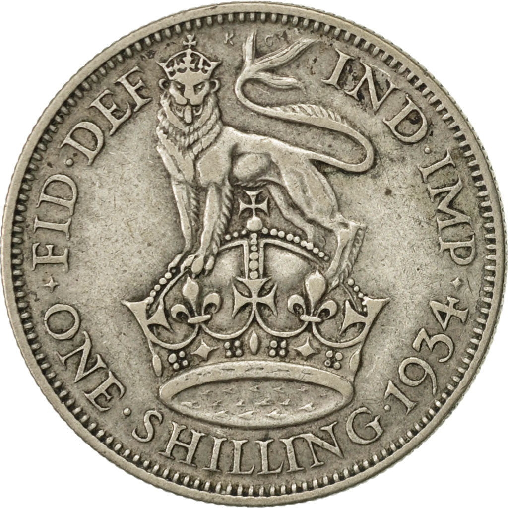 Coin, Great Britain, George V, Shilling, 1934, EF(40-45), Silver, KM:833