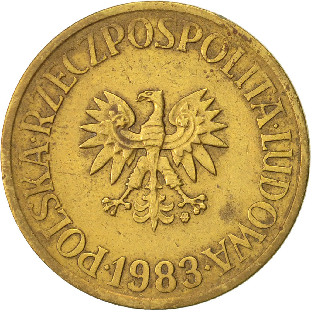 Coin, Poland, 5 Zlotych, 1983, Warsaw, EF(40-45), Brass, KM:81.1