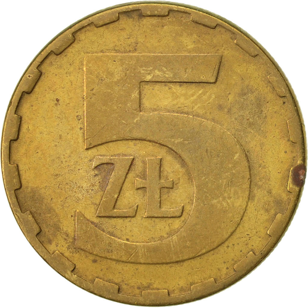 Coin, Poland, 5 Zlotych, 1983, Warsaw, EF(40-45), Brass, KM:81.1