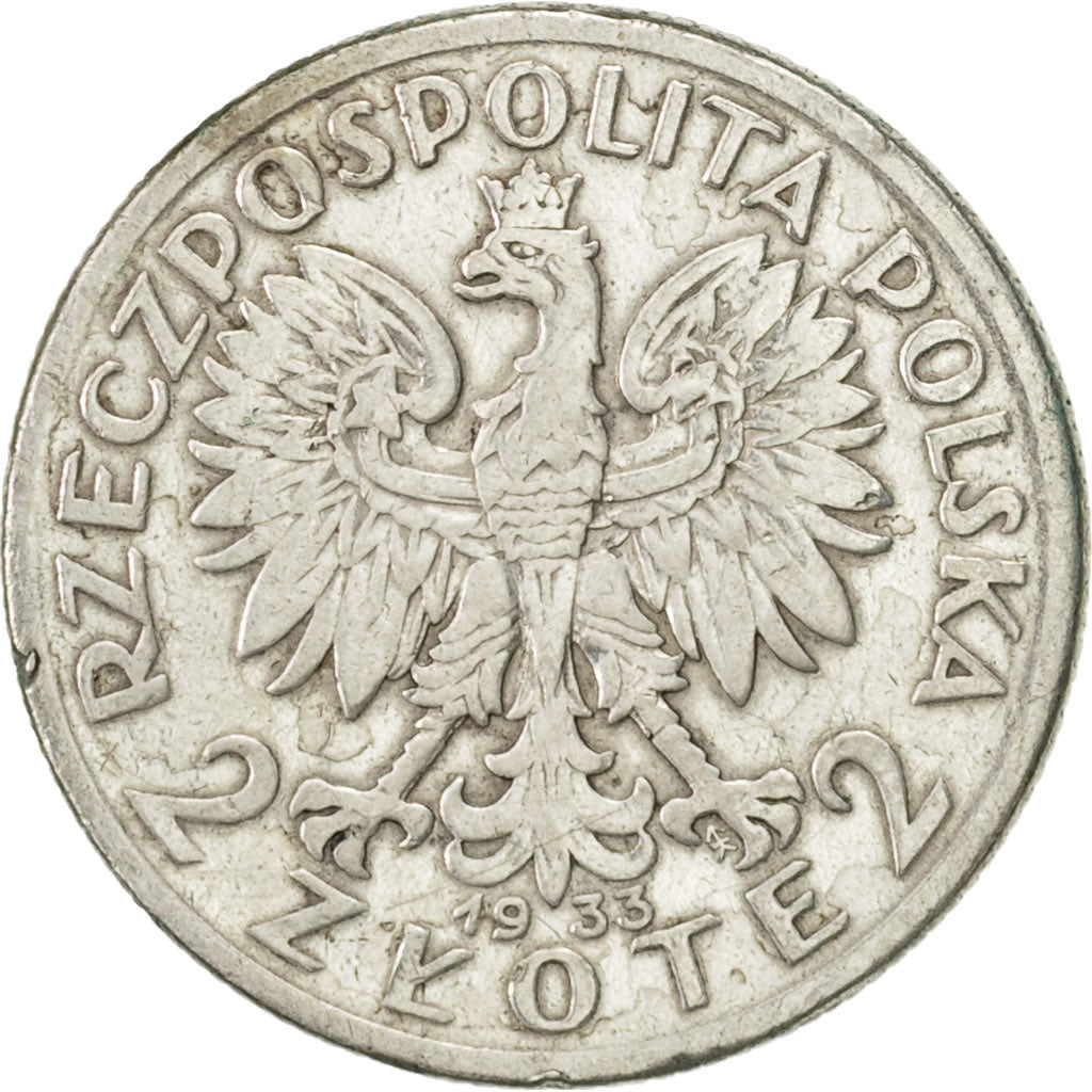 Poland, 2 Zlote, 1933, Warsaw, VF(30-35), Silver, KM:20