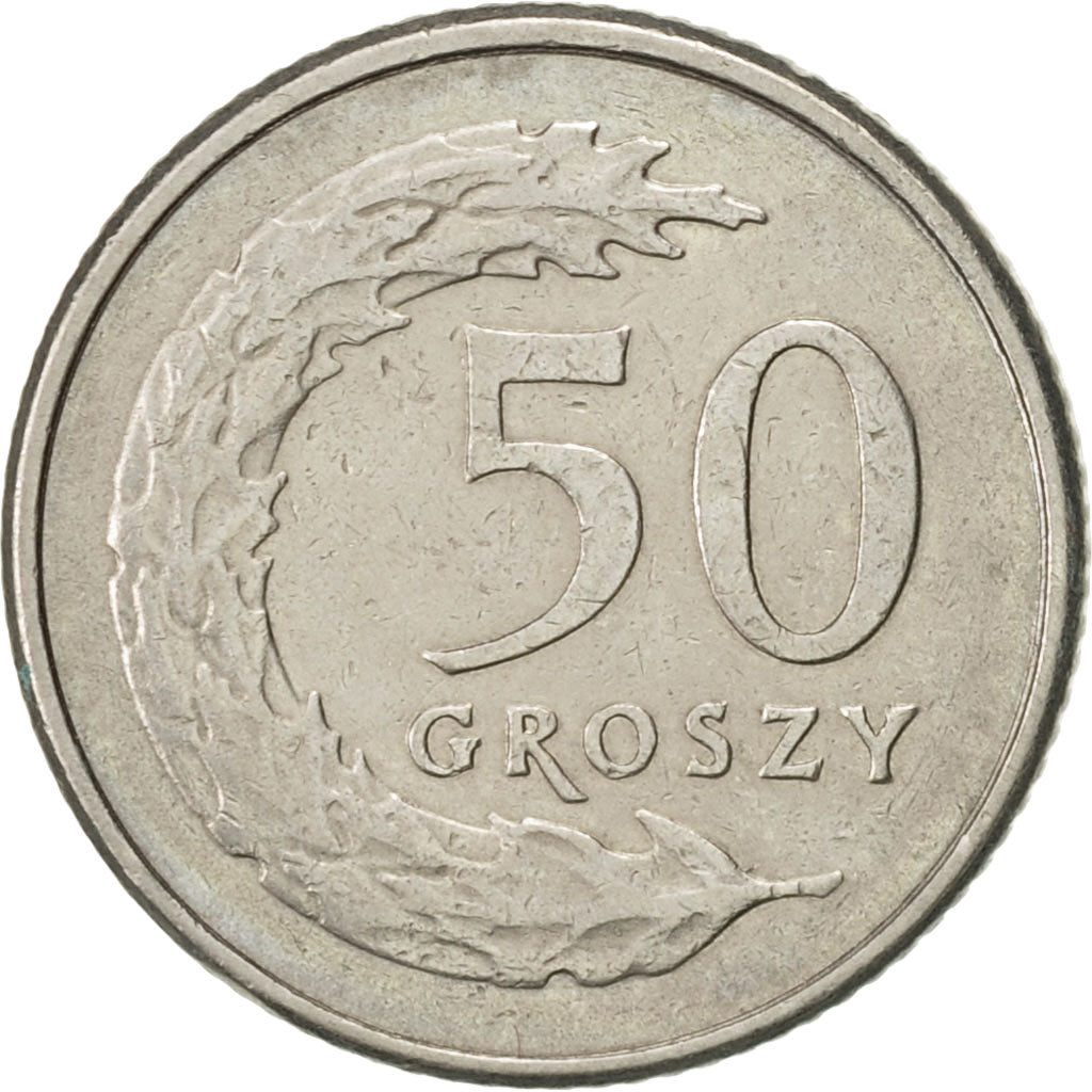 Coin, Poland, 50 Groszy, 1995, Warsaw, AU(55-58), Copper-nickel, KM:281