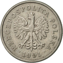 Coin, Poland, 50 Groszy, 1991, Warsaw, AU(55-58), Copper-nickel, KM:281