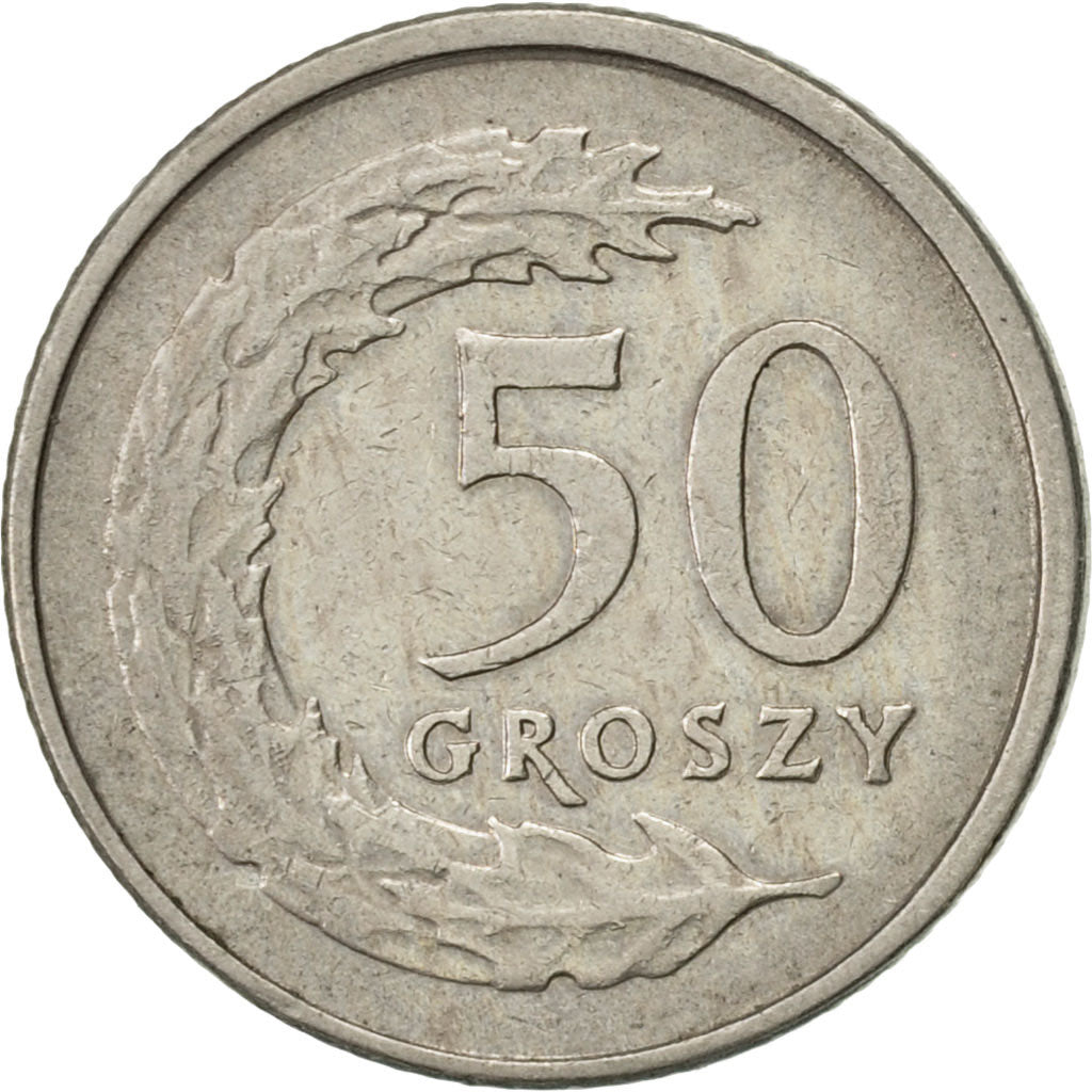 Coin, Poland, 50 Groszy, 1991, Warsaw, AU(55-58), Copper-nickel, KM:281
