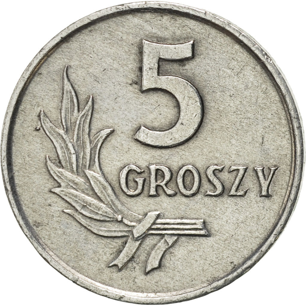 Moneda, Polonia, 5 Groszy, 1970, Warsaw, EBC, Aluminio, KM:A46