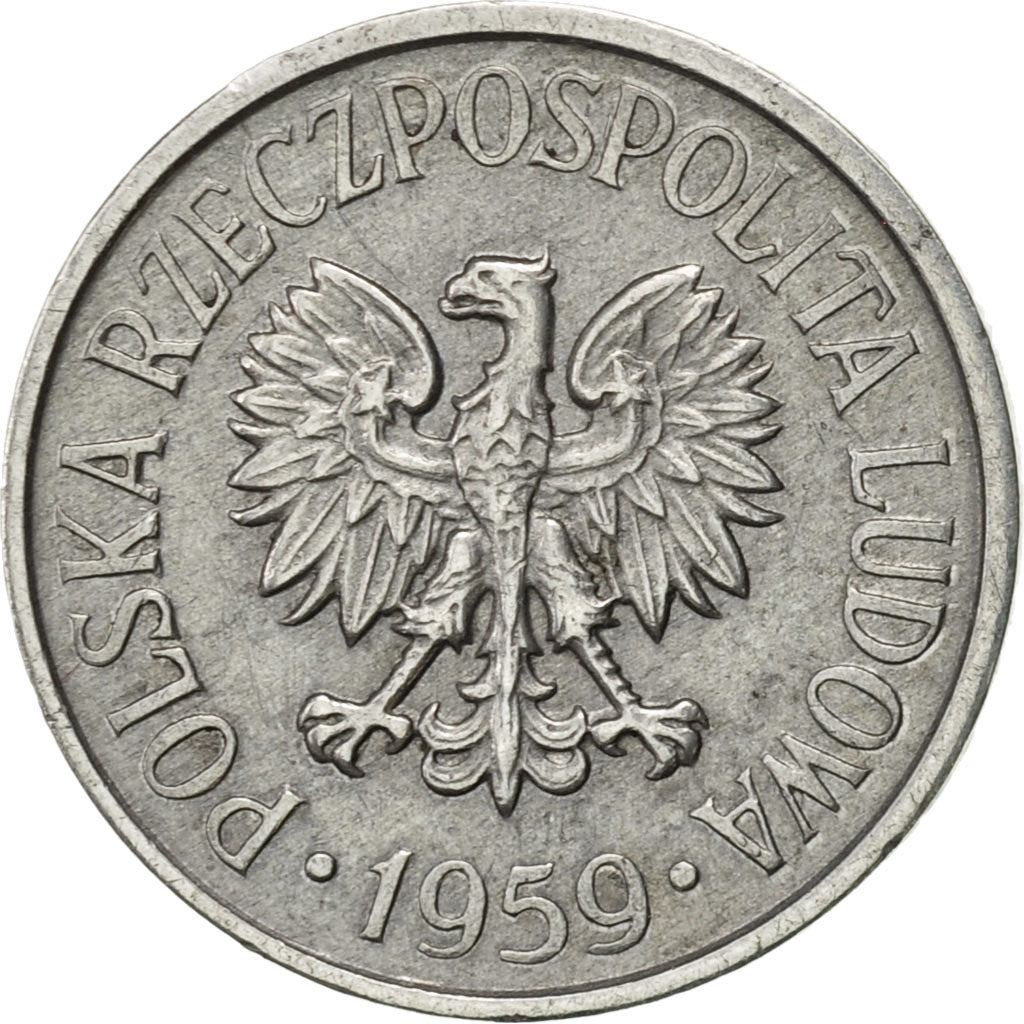 Moneda, Polonia, 5 Groszy, 1959, Warsaw, EBC, Aluminio, KM:A46