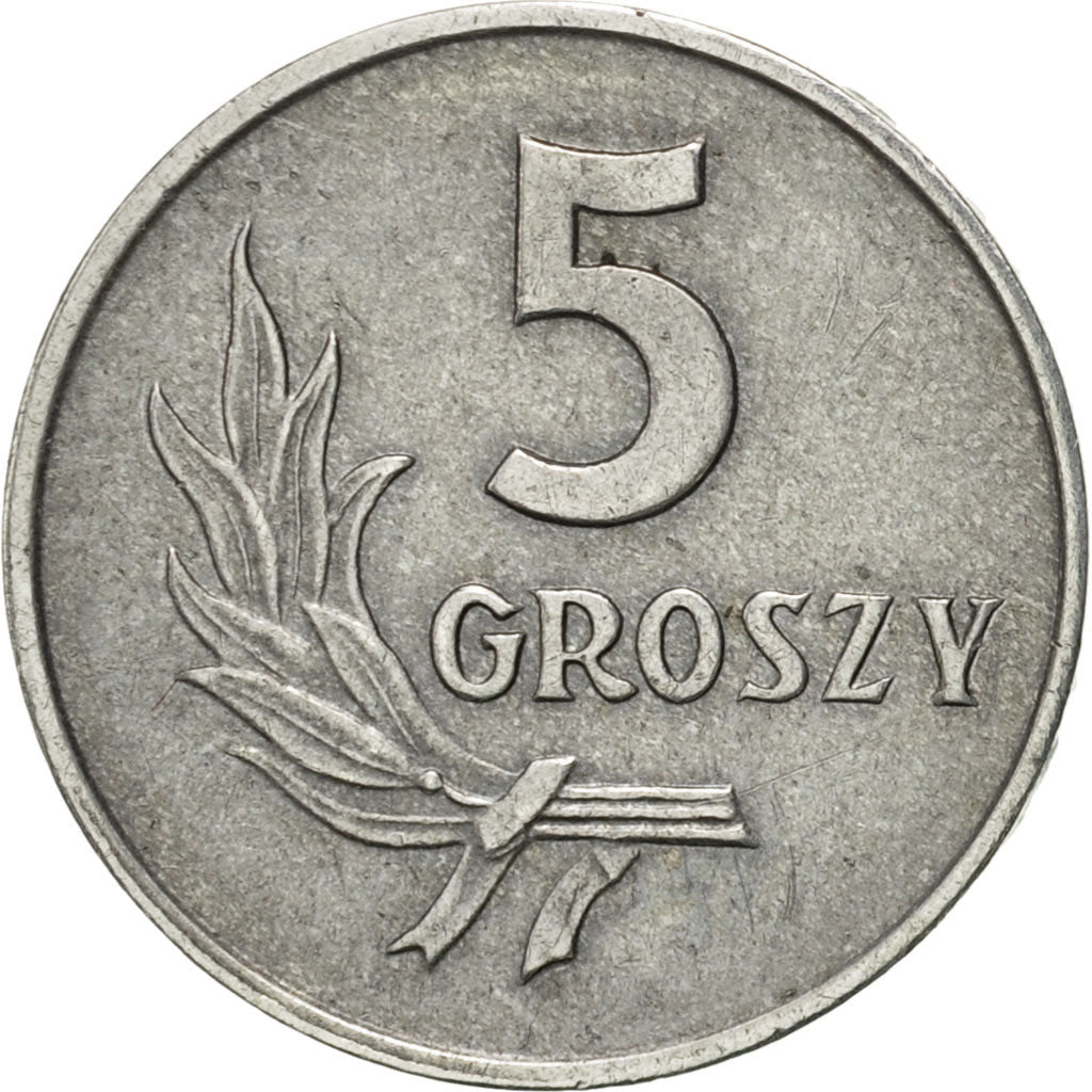 Moneda, Polonia, 5 Groszy, 1959, Warsaw, EBC, Aluminio, KM:A46