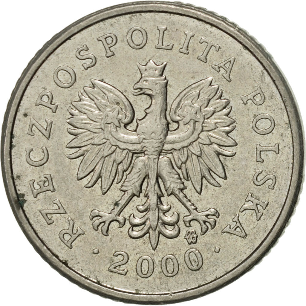 Coin, Poland, 10 Groszy, 2000, Warsaw, AU(55-58), Copper-nickel, KM:279