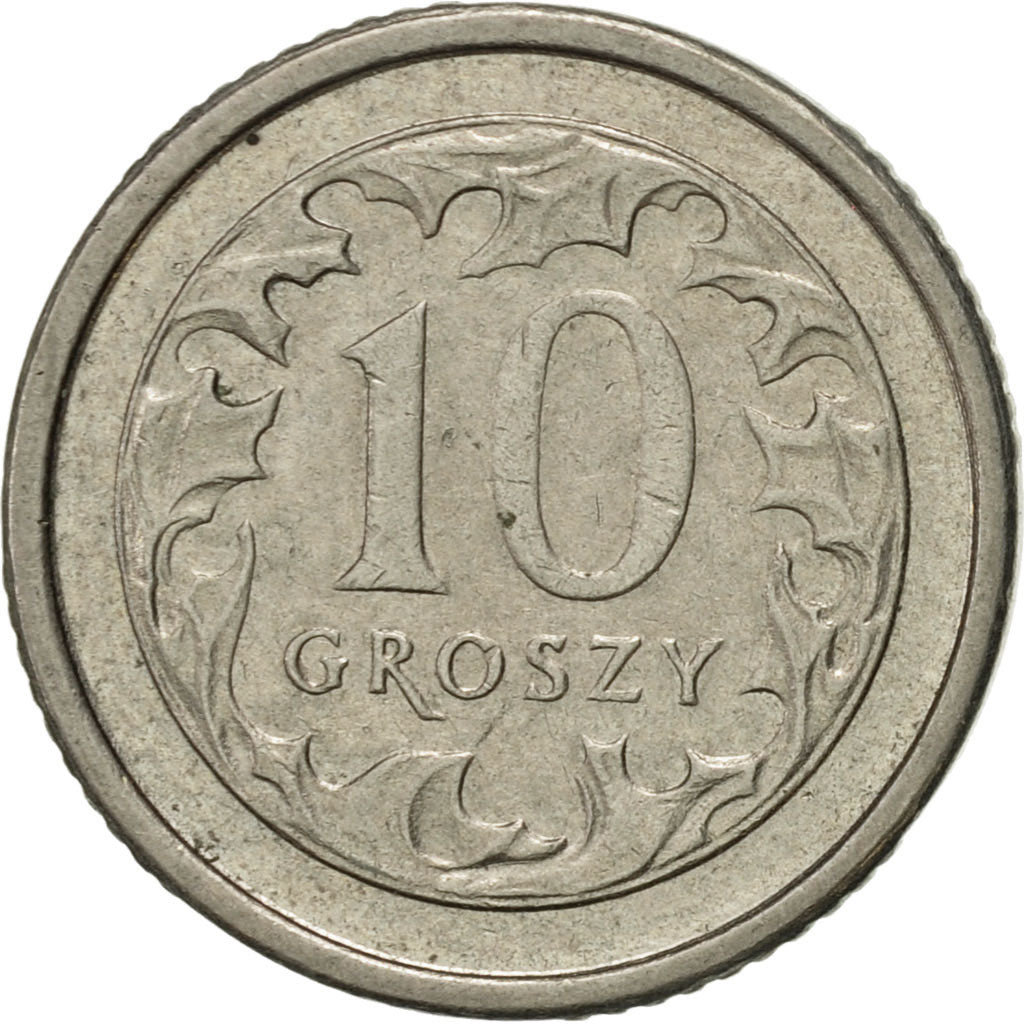 Coin, Poland, 10 Groszy, 2000, Warsaw, AU(55-58), Copper-nickel, KM:279