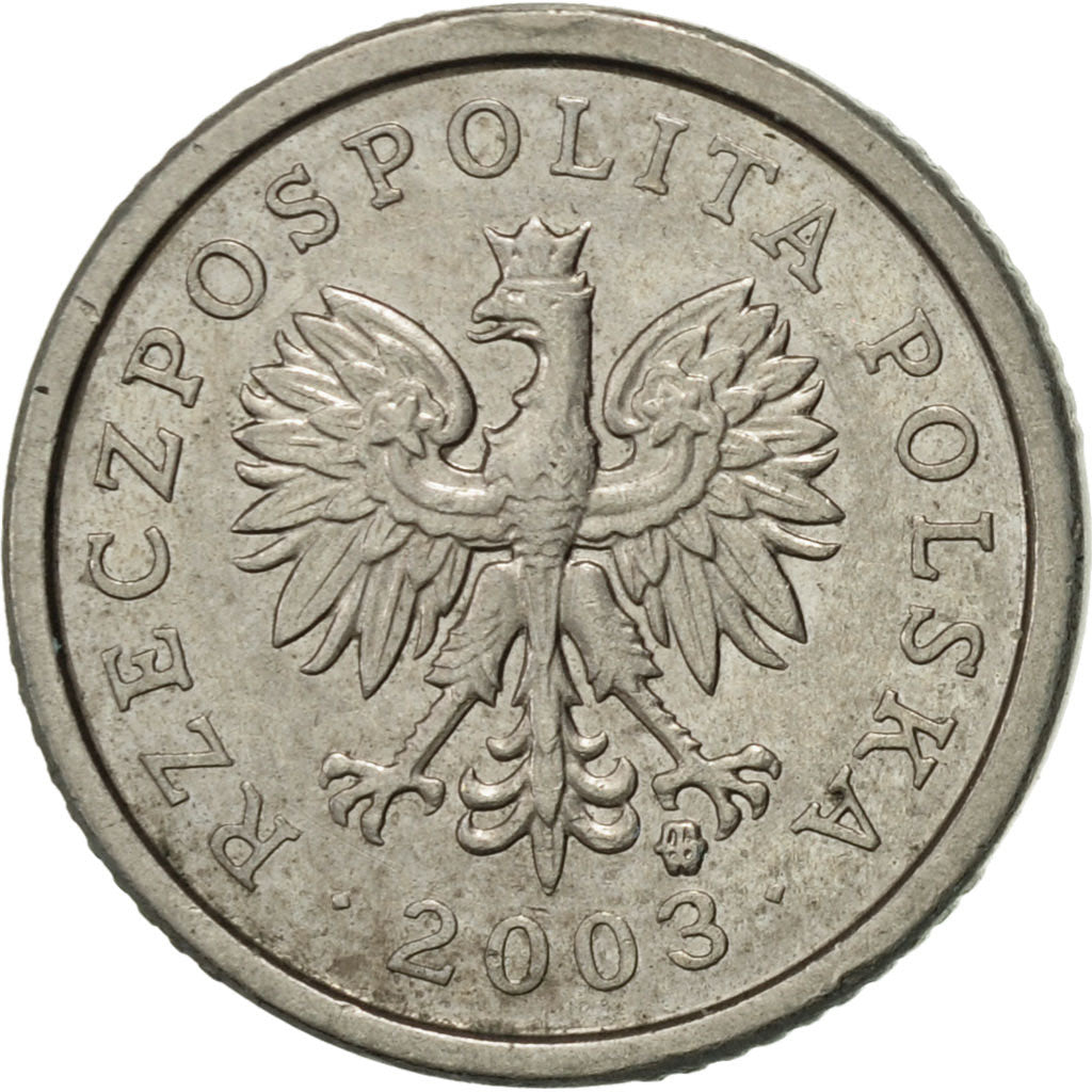 Coin, Poland, 10 Groszy, 2003, Warsaw, AU(55-58), Copper-nickel, KM:279
